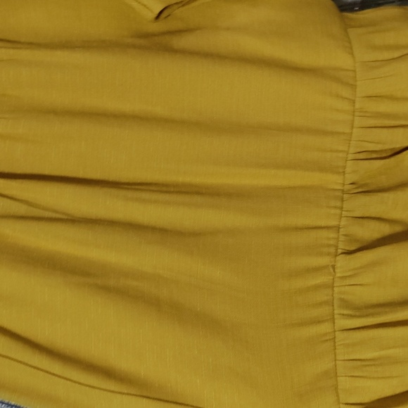 Shein wide leg pants size large true to size mustard yellow full length A1 - Picture 9 of 14